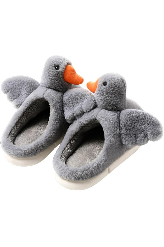 Women Cute Animal Duck Slippers Memory Foam Cotton House Shoes for Adults Indoor OutdoorSize9-10