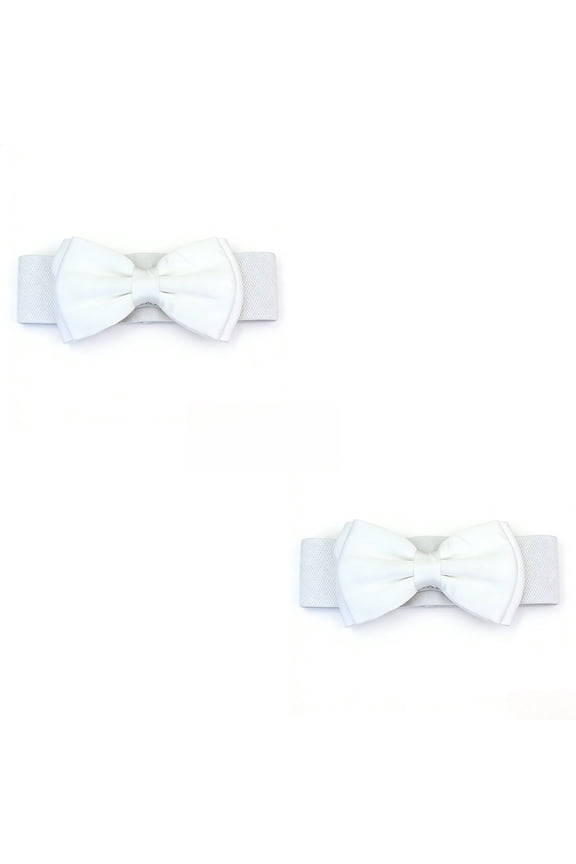 Women Cute Bow/Flower Wide Elastic Waist Belt - Adorable Dress Accessory