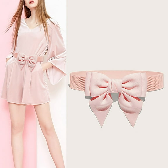 Women Cute Bow Wide Elastic Waist Belt Adorable Dress Accessory Merman Belt Young Men Belts Expandable Belt Click Comfort Men Automatic Buckle Thick Belts for Men Western Leather Belts for Men Big And