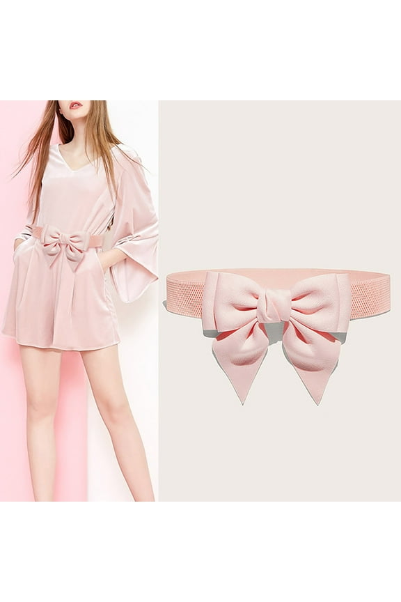 Women Cute Bow Wide Elastic Waist Belt Adorable Dress Accessory Merman Belt Young Men Belts Expandable Belt Click Comfort Men Automatic Buckle Thick Belts for Men Western Leather Belts for Men Big And