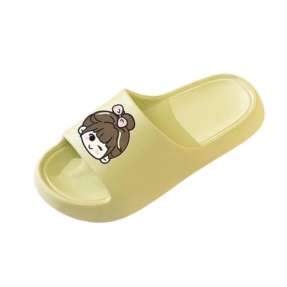 Women Cute Cartoon EVA Slide Sandals Platform Lightweight Non-Slip for Pool Beach Travel Comfort Green,Size 3.5-5