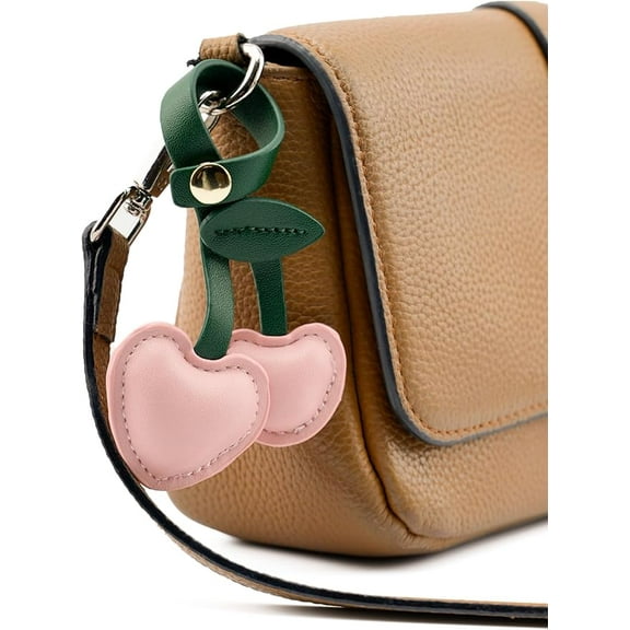 Women Cute Cherry Charm for Purse Handbags Bag Accessories PU Key Charms