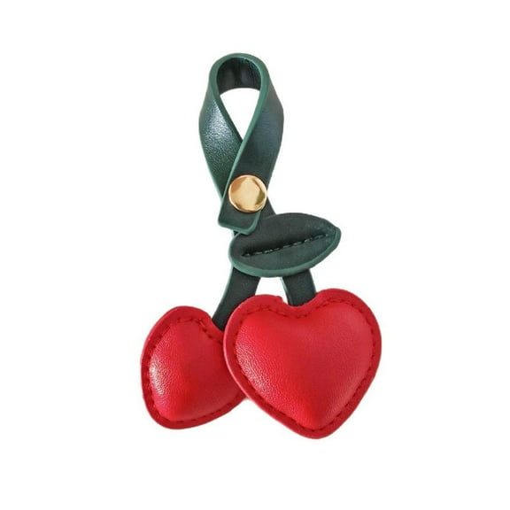 Women Cute Cherry Charm for Purse Handbags Bag Accessories PU Key Charms