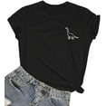thumbnail image 1 of Women Cute Dinosaur Graphic T-Shirts Teen Girls Funny Tees, 1 of 4