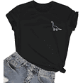 thumbnail image 1 of Women Cute Dinosaur Graphic T-Shirts Teen Girls Funny Tees, 1 of 4