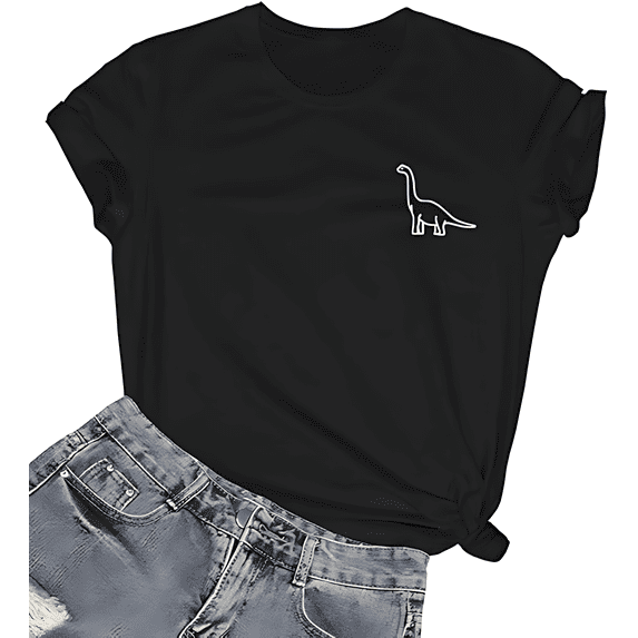 Women Cute Dinosaur Graphic T-Shirts Teen Girls Funny Tees