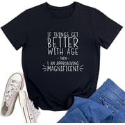 Women Cute Graphic Better Shirt Short Sleeve Tees Tops