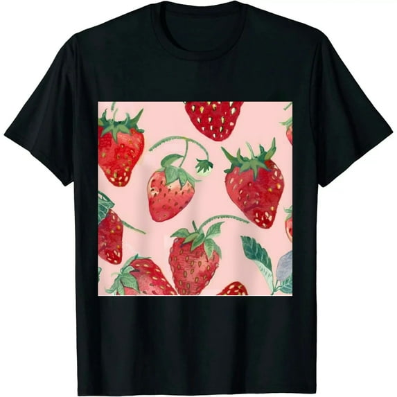 Women Cute Graphic T Shirts Fruit Shirts Strawberries Print Cottagecore Clothing Tshirt Garden Tee Tops