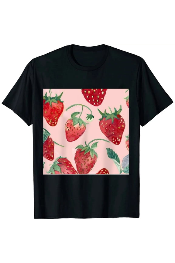 Women Cute Graphic T Shirts Fruit Shirts Strawberries Print Cottagecore Clothing Tshirt Garden Tee Tops