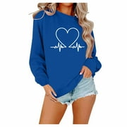 TQWQT Women Cute Heart Graphic Crewneck Short Sleeve Regular Fit Casual Tee T-Shirts Tshirt Tops
