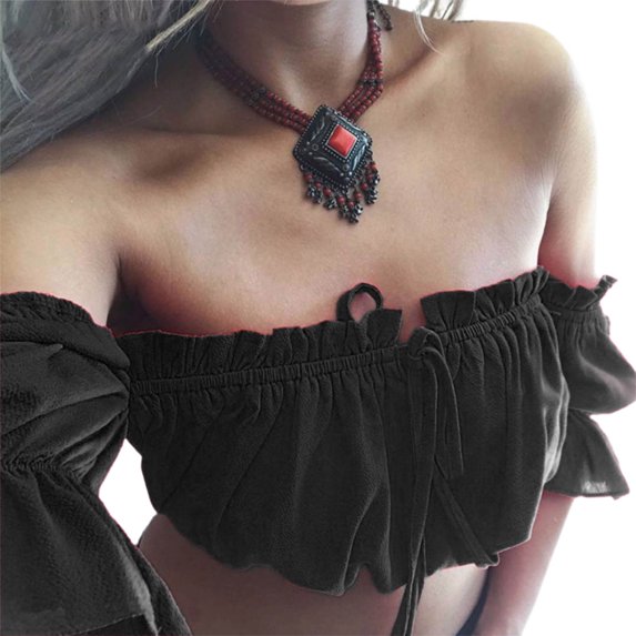 Women Cute Off Shoulder Short Sleeve Color Crop Top Blouses Casual Tshirt Clothes