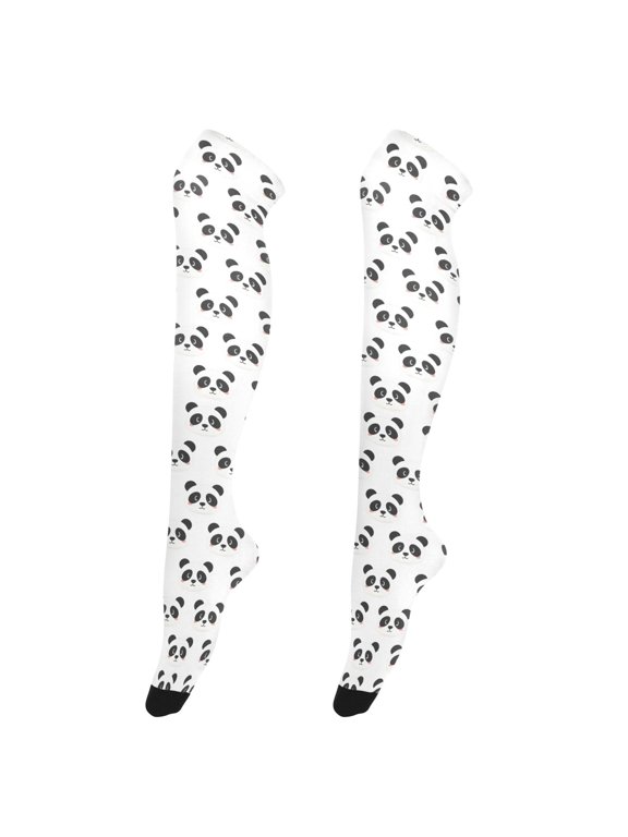 Women Cute Panda Cartoon Pattern Over Knee Thigh High Socks