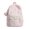 thumbnail image 1 of Women Cute Plaid Lace Trim Backpack, Plaid Fabric Bookbag, 16.53In X 12.20In X 4.72In With Puppy Motif For Work & Weekend Outings (Pink), 1 of 5