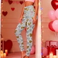 thumbnail image 1 of Women Cute Printed Leggings Valentines High Waist Yoga Pants Workout Trousers Sweat Pants for Women White XL, 1 of 9