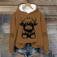 thumbnail image 1 of Women Cute Printed Sweatshirt Graphic Pullover Winter Warm Hooded Sweatshirts Blouses Tops Brown XXXL, 1 of 3