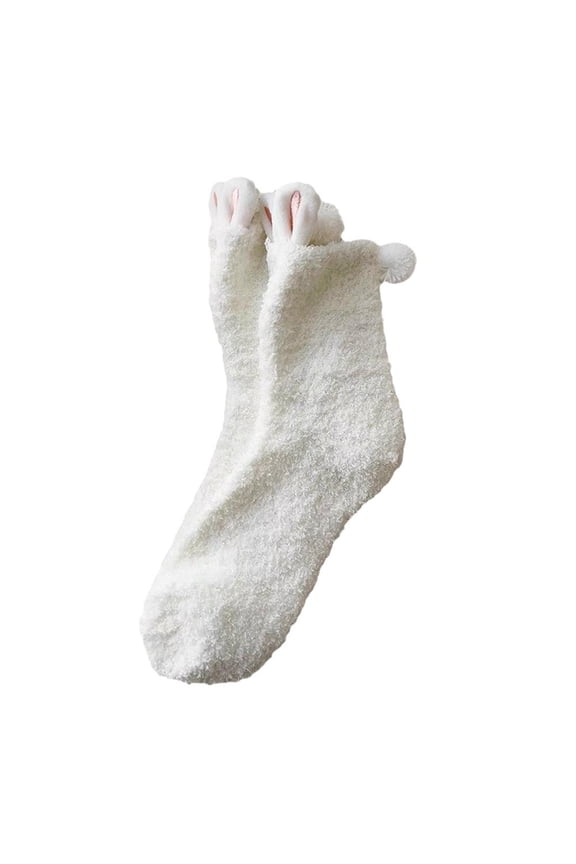 Women Cute Rabbit Ears Socks Cozy Bunny Socks for Winter, Easter, Tube Socking Short Sock Winter Thicken Warm Sock