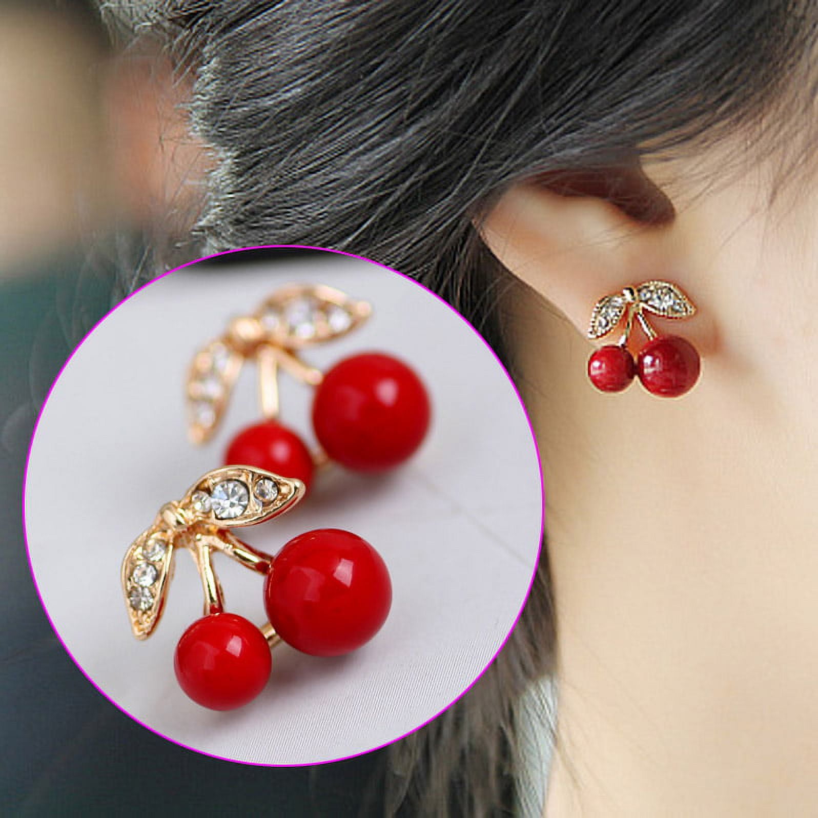 Crystal 2024 cherry earrings