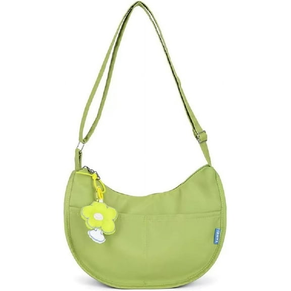 JUYGO Women Cute Small Bag Handbag Fashion Streetwear Casual Shoulder Bag Crossbody Bag Tote Bag Purse Flower Pendant