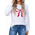 thumbnail image 1 of Women Cute Sweater Y2k Long Sleeve Crew Neck Knit Sweaters Aesthetic Pullover Top White M, 1 of 8