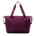 thumbnail image 1 of Women Cute Travel Tote Bag Gym Duffel Bag with Carry On Bag Overnight Bag with Wet Pocket-Purple red, 1 of 5