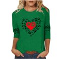 thumbnail image 1 of Women Cute Tshirts Heart Dog Paw Graphic Basic Tee Fashion 3/4 Sleeve Tops Casual Crewneck T Shirts, 1 of 3