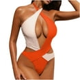 thumbnail image 1 of Women Cutout One Piece Skirt Swimsuit V Neck Wrap Tie Back Swimdress Tummy Bathing Suits, 1 of 8