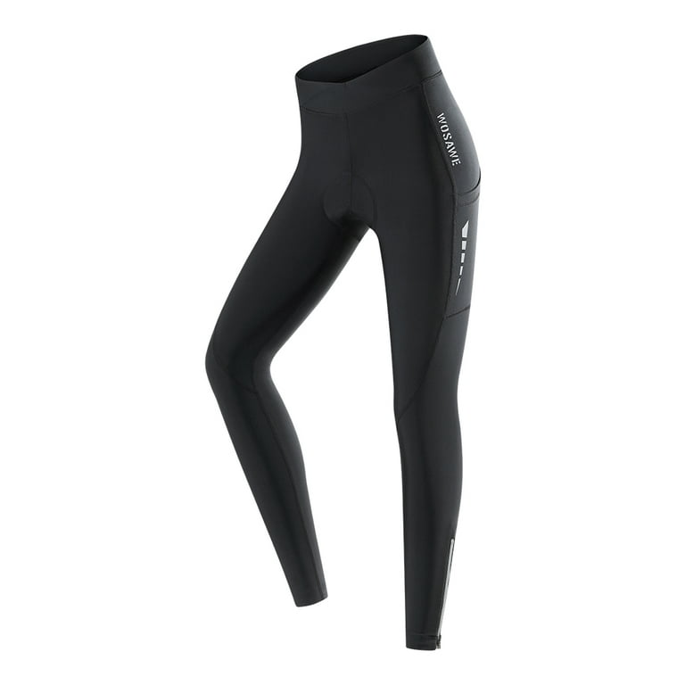 Women Cycling Pants with Pocket Breathable Padded Bike Pants Tights for  Biking Running Jogging