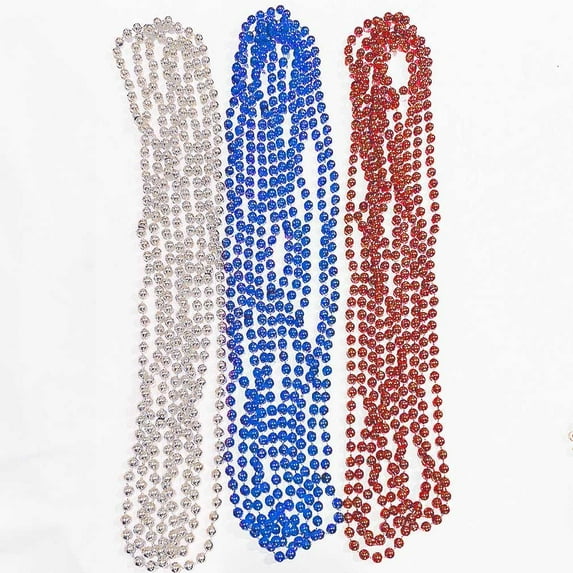 Women DIY Party Decor Beaded Necklace Costume Props Costume Beaded Mardi Gras Beads Mardi Gras Party St. Patrick's Day Independence Day 2