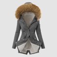 thumbnail image 1 of Women Daily Plus Size Winter Coat Lapel Long Sleeve Jacket Vintage Thicken Coat Jacket Warm Hooded Thick Padded Outerwear Winter for Women Hood Jacket South Pole Womens Coat Hot Clothes Women Puffy, 1 of 2
