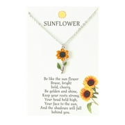Women Daisy Flower Necklace Temperament Sunflower Pendant Necklace Jewelry Gift