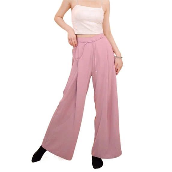 Women Dance Pants Breathable Cotton Linen Soft Wide Leg Drawstring Ballet Pant Classical Performance Belly Dance Trousers
