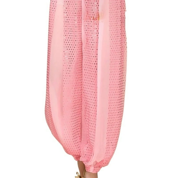 Women Dance Pants Tribal Bellydance Pants Highlights Chiffon Bloomers Stage Performance Dance Practice Trousers
