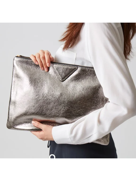 Women Day Clutch Bags Luxury Designer Lady Handbags female envelope bags pu leather A4 briefcase bolsa wallet silver