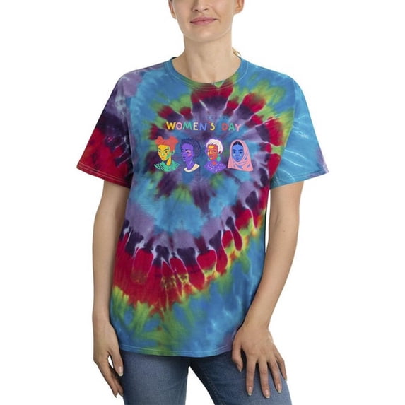 Women Day Color Portraits Tie Dye Spiral Women -Image by Shutterstock, Female Large