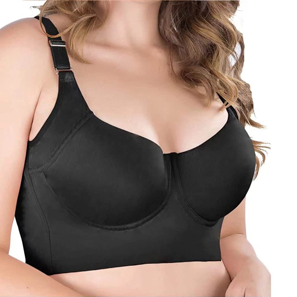 Women Deep Cup Bra Hide Back Fat Bra with Shapewear Incorporated Full Back  Coverage Push Up Sports Bra