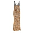 thumbnail image 1 of Women Deep V Lace Patchwork Maxi Long Dress Cross Backless Slim Fit Sleeveless Dresses for Night Out Party Club, 1 of 5