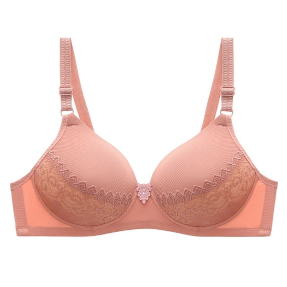 Women Deep V Lace Underwire Bralette Adjustable Strap Push up Padded Support Bra Full Cup Lingerie