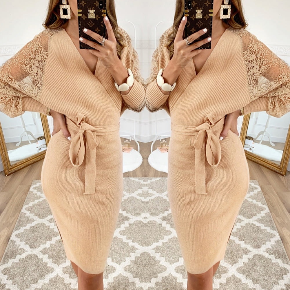 Deep v sweater on sale dress