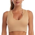 thumbnail image 1 of Women Deep V Sports Soft Bra,Sleeveless Racerback Tank Crop Underwear, 1 of 6