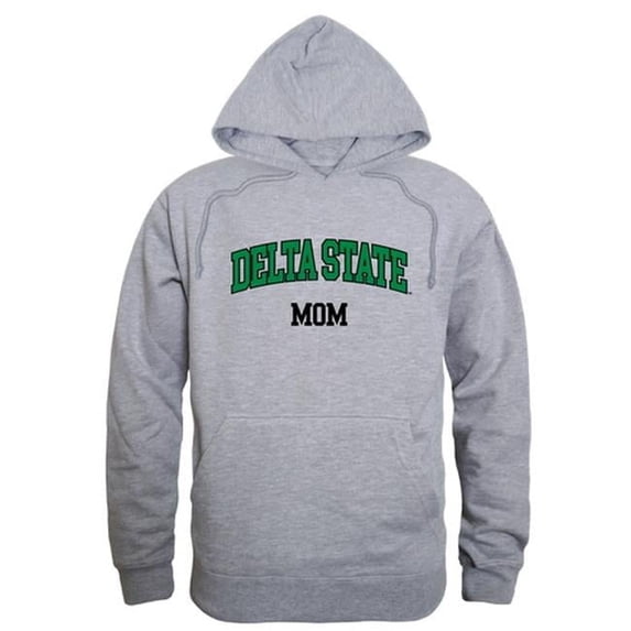 Women Delta State University Statesmen Mom Hoodie, Heather Grey - Large