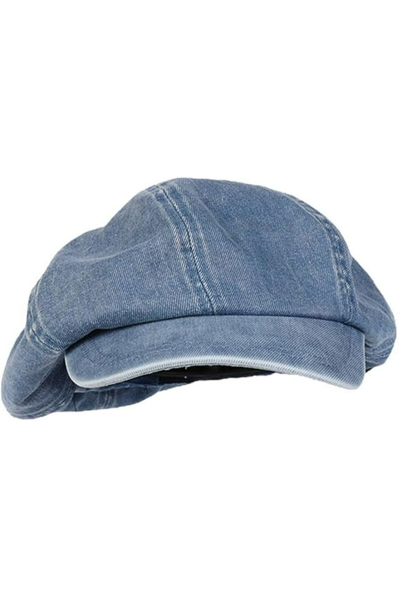 Women Denim Newsboy Cap Slouchy Newsboy Hat Visor Beret Flat Cap Vintage Oversized Cabbie Hat Cotton Octagonal Cap
