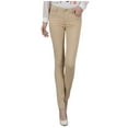 thumbnail image 1 of Women Denim Pants Fall Winter Clothes Long Trousers Fashion Elegant Ladies Comfy Pants Casual Full Length Pants Skinny Jean Khaki 27, 1 of 3