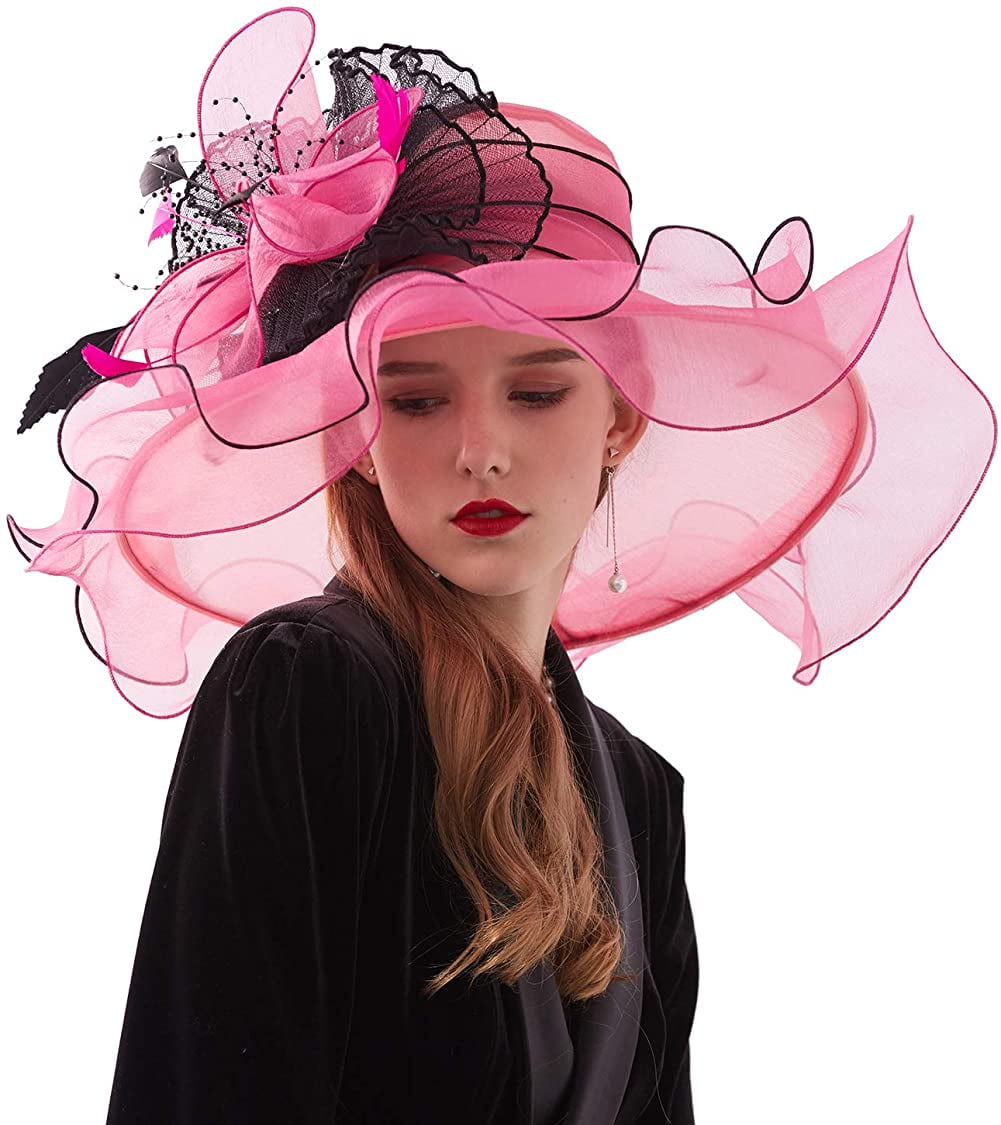 6923 Women Organza Fascinator Church Kentucky Derby Hat Floral Tea Party Women Organza Fascinator Church Kentucky Derby Hat Floral  main image 4
