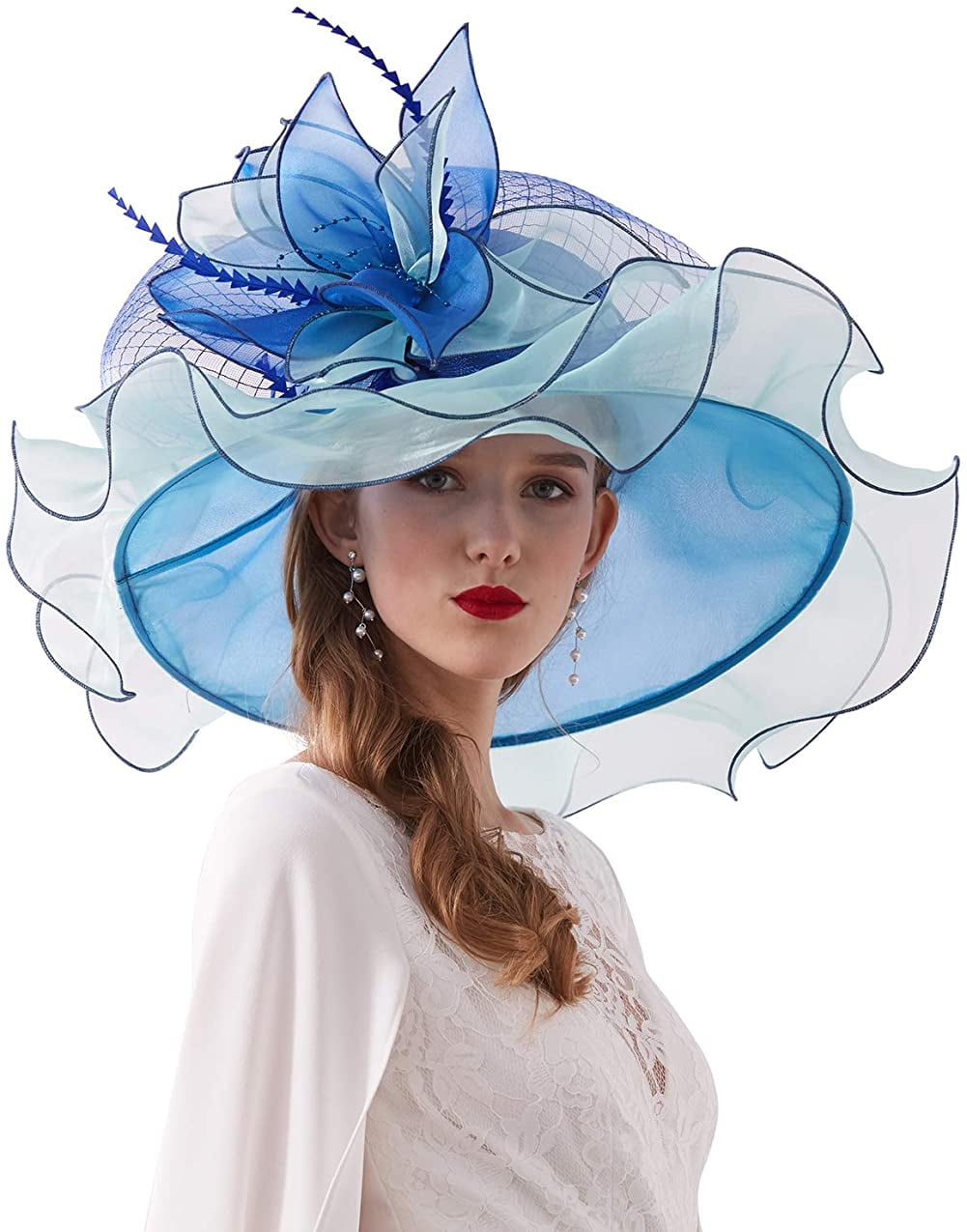 Women Derby Church Hat Organza Flower Wedding Tea Party  display picture 1
