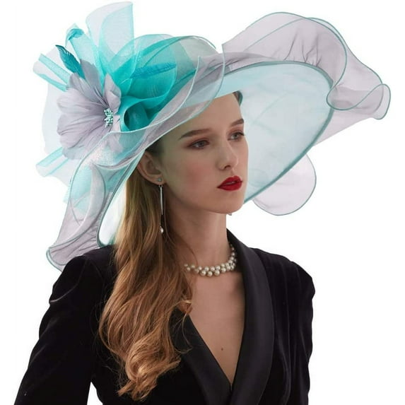 Women Derby Hat Church Tea Party Fascinators Wedding Organza Hats