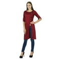 thumbnail image 1 of Women Designer Asymmetric Cotton Red Kurti Indian Kurta Casual Top Tunic Dress, 1 of 3