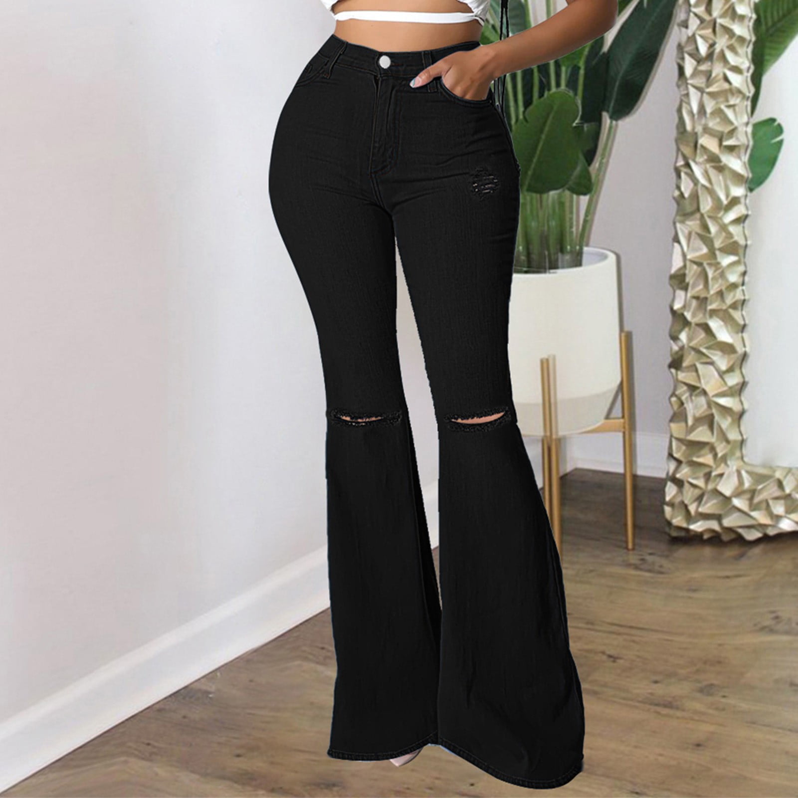 Bell bottom shop ripped jeans