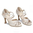 thumbnail image 1 of Women Diamond-Embellished Wedding Shoes - Fashionable High Heel Dance Shoes with Indoor Soft Bottom, 1 of 3