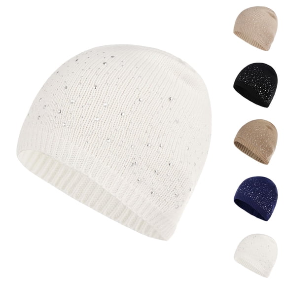 Women Diamond Knit Beret Hat – Thick Warm Soft Beanie Style, Elegant Winter Fashion Accessory, Sparkly Cozy Painter Cap for Casual Wear
