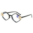 thumbnail image 1 of Women Diamond Shape Reading Glasses 2.50 Ladies Black Frame Pearl Elegant Blue Light Blocking Readers +2.50 Strength, 1 of 7